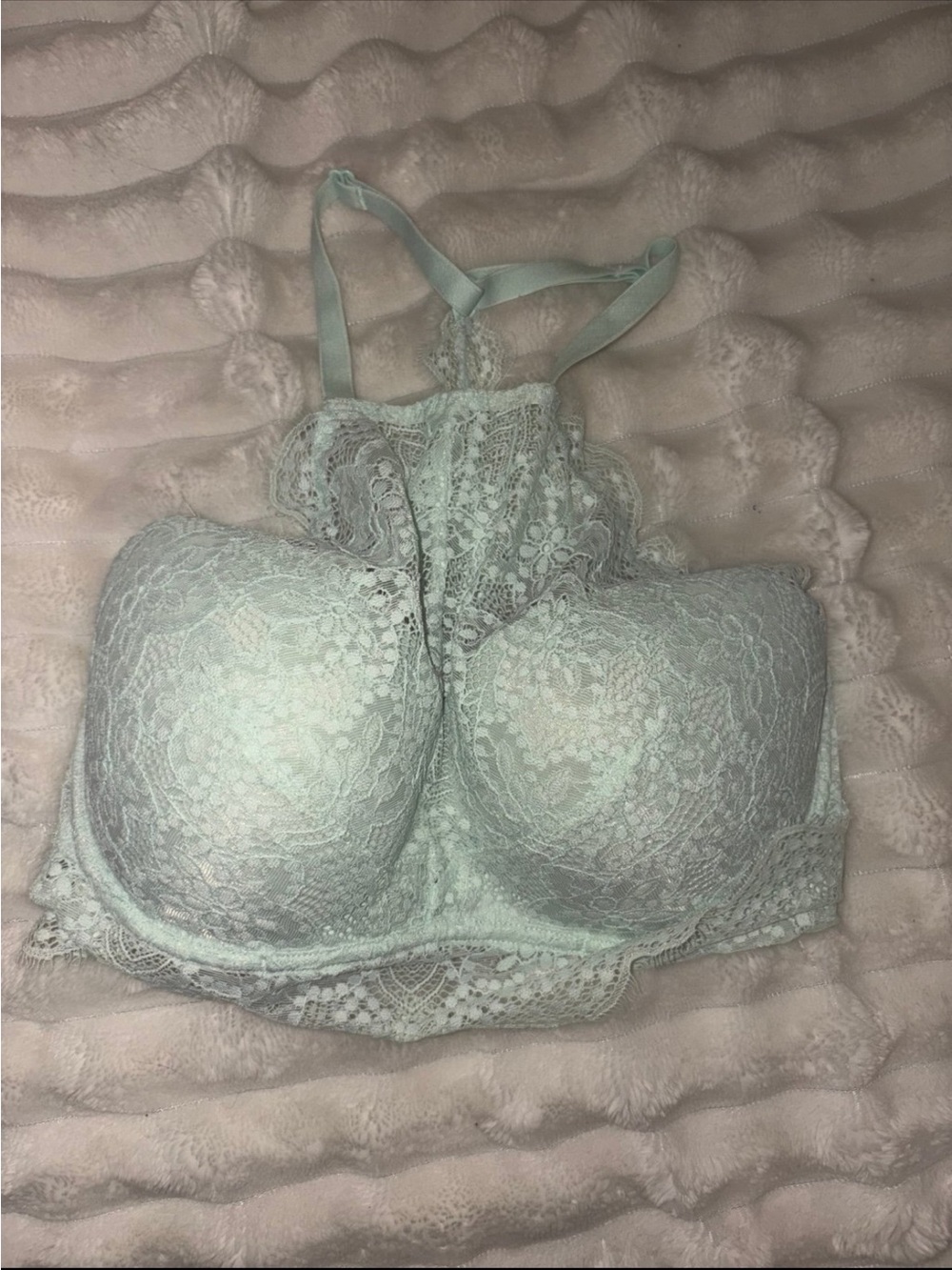 PINK Victoria's Secret Lace Longline Bralette in Mint